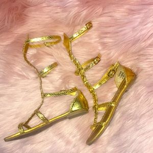 Gold gladiator fancy Sandals Wonder Woman Worthy!  Zelda Twilight Princess 👸
